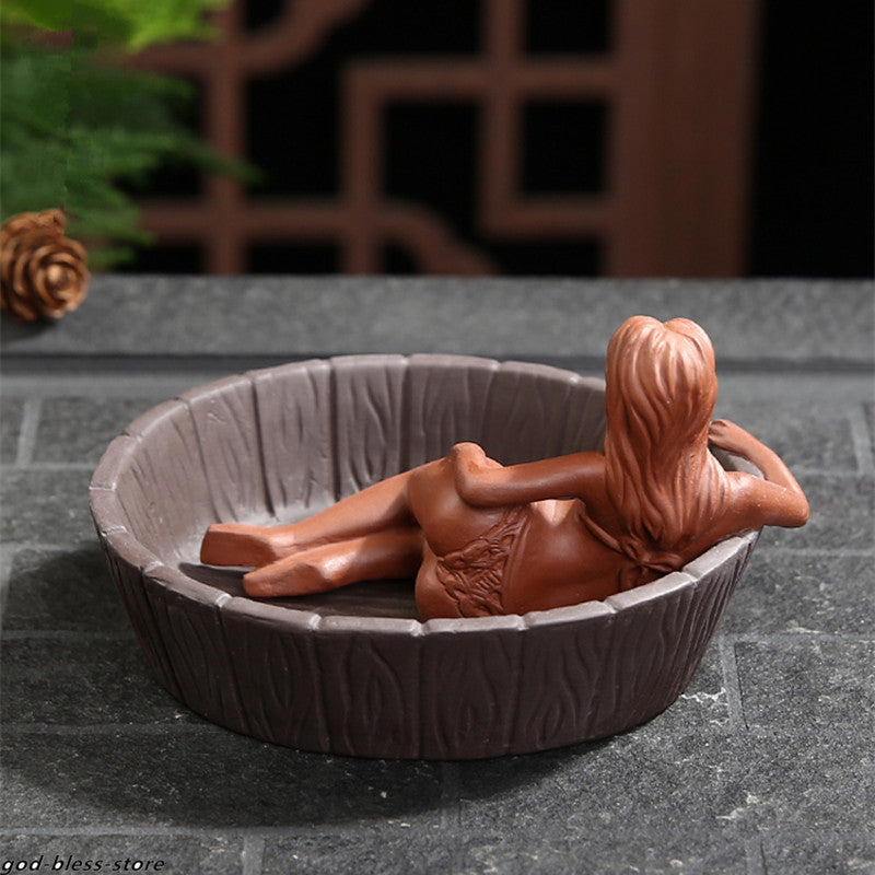4.5" New Ashtray Zisha Tea Pet Statue Creative Yixing Tea Play Home Decoration