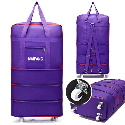 Large Capacity Foldable Luggage Trolley Bags Oxford Expendable Wheel Travel Bags