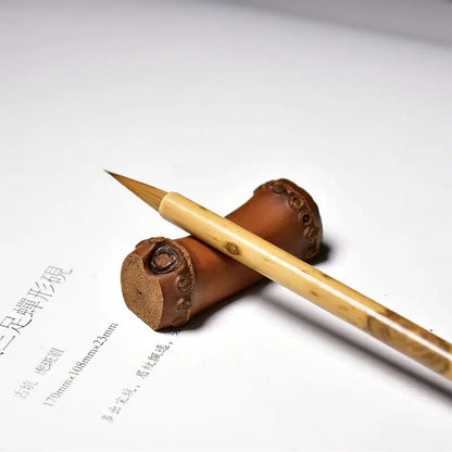 Chinese Calligraphy Brush Holder Natural Bamboo Root Brush Pen Rest Stand