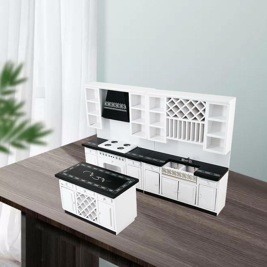 1:12 Scale Dollhouse Miniature Kitchen Cabinets Set Furniture