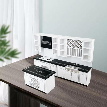 1:12 Scale Dollhouse Miniature Kitchen Cabinets Set Furniture