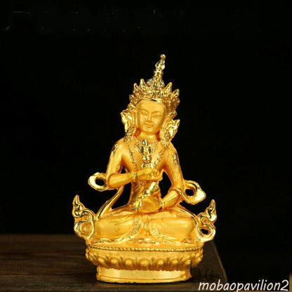 BLESSED TIBETAN BUDDHA GOLD GILT BUDDHISM STATUE / GIFT BOX VAJRASATTVA SEMPA