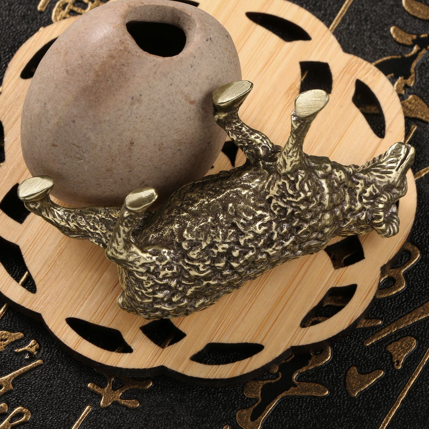 Sheep Statue Zodiac Brass Ornament Antique Solid Copper Tea Pet Desk Decoration