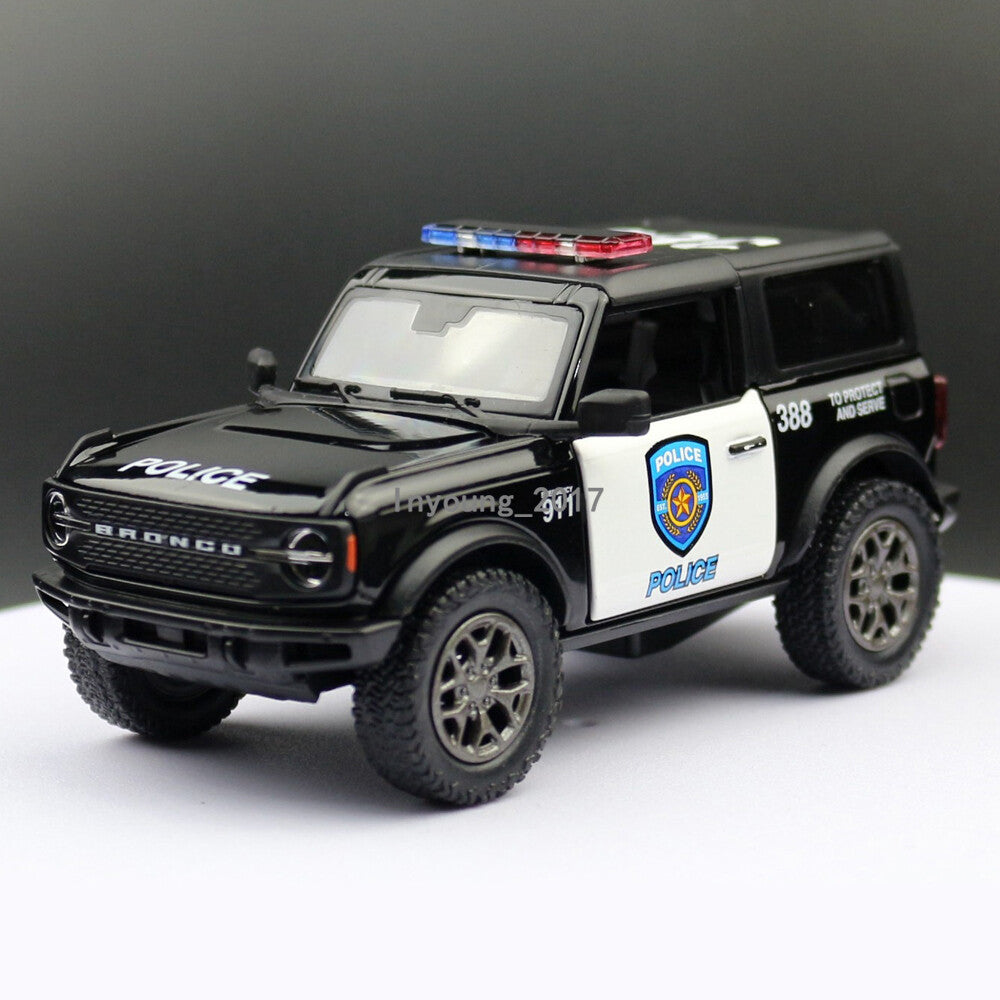 Ford Bronco 1:34 Diecast Police Car Model Metal Vehicle Boys Toys for Kids Gifts