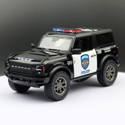 Ford Bronco 1:34 Diecast Police Car Model Metal Vehicle Boys Toys for Kids Gifts