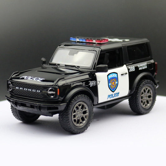 Ford Bronco 1:34 Diecast Police Car Model Metal Vehicle Boys Toys for Kids Gifts