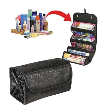 4-Layer RollUp Cosmetic Makeup Pouch Large Travel Storage Bag Toiletry Organizer