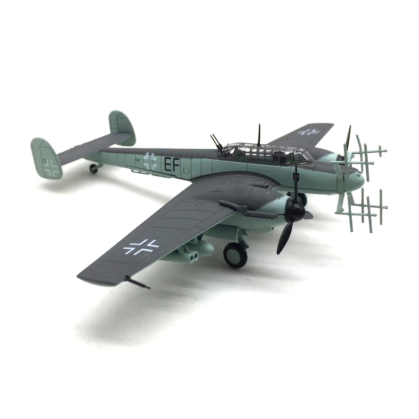 1/100 WWII German Bf-110 G-4 Night Fighter Alloy Aircraft Model Military Scene K