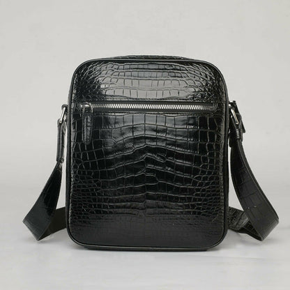 Handcrafted Alligator Crocodile Skin Leather Men's Shoulder Messenger Luxury Bag