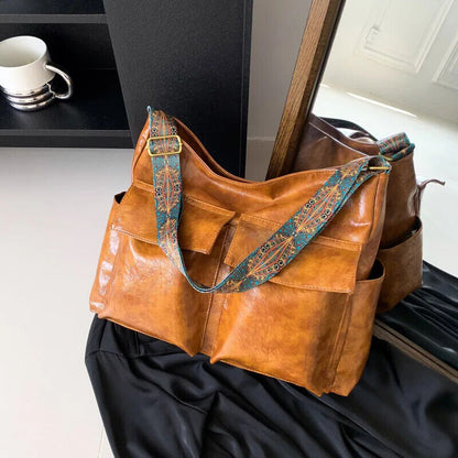 Bag Pu Leather Multi Pocket Women's Handbag Shoulder Bags