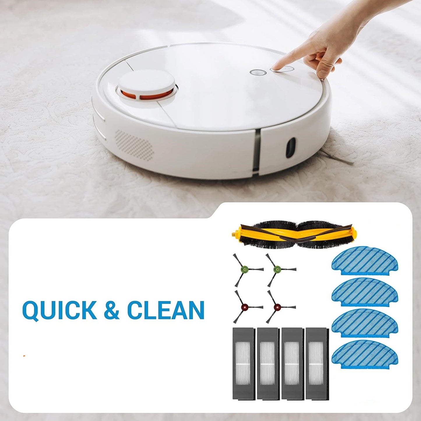 Roller Brush Replacement For Ecovacs DEEBOT OZMO T9 T8 AIVI Max N8 Pro + Vacuum
