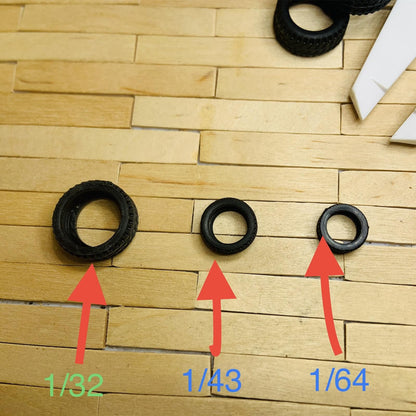 50PCS 1/32 Model Car Rubber Tire Replacement Parts For Military Model Cars