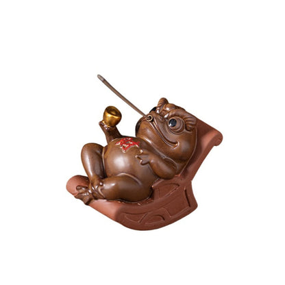 Golden Toad Purple Sands Tea Pet 9.6cm Tea Ceremony and Tea Play Tea Set Decor