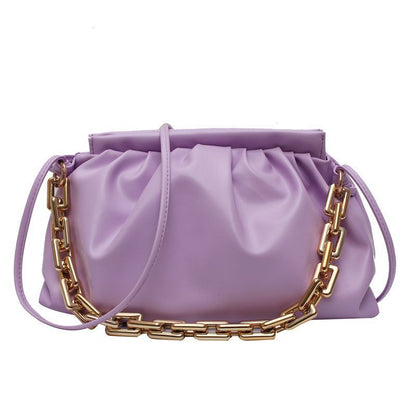 Retro Dumpling Shape Messenger Bag Chain Cloud Crossbody Shoulder Clutch Bag 1PC