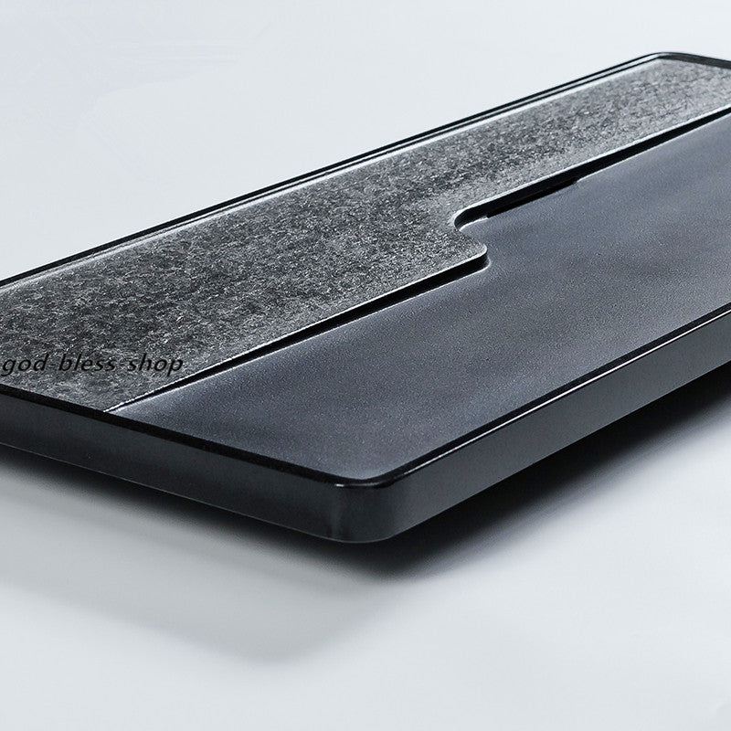 Complete Stone Tea Tray Heavy Black Stone Tea Table Simple Design Water Draining