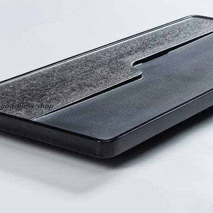 Complete Stone Tea Tray Heavy Black Stone Tea Table Simple Design Water Draining
