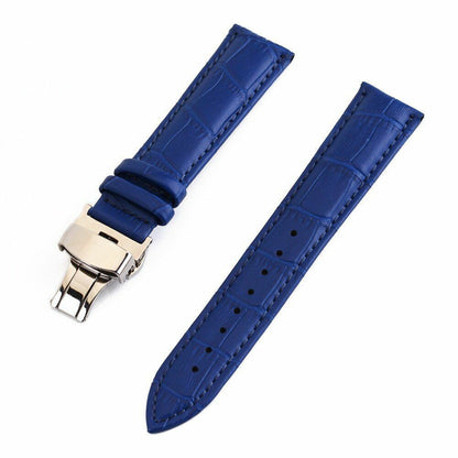 Crocodile Genuine Leather Watch Bands 12mm~24mm Wristwatch Butterfly Clasp Strap