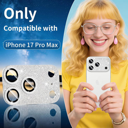 Compatible with Iphone 17 Pro Max Camera Lens Protector, Bling Glitter 9H Temper