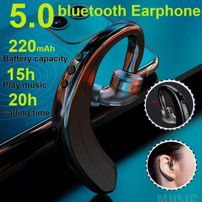 Wireless Bluetooth 5.0 Earpiece Headset Driving Trucker Earbuds Noise Cancelling