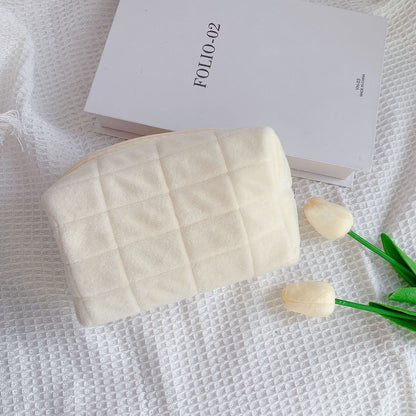Cute Plush Makeup Bag Travel Small Cosmetic Case Zipper Toiletry Pouch Storage