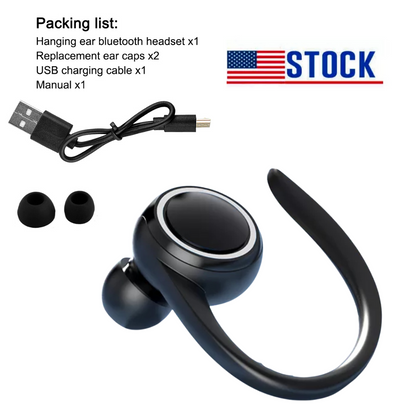 Bluetooth 5.2 Wireless Headset Driving Trucker Earbuds Noise Cancelling Earpiece