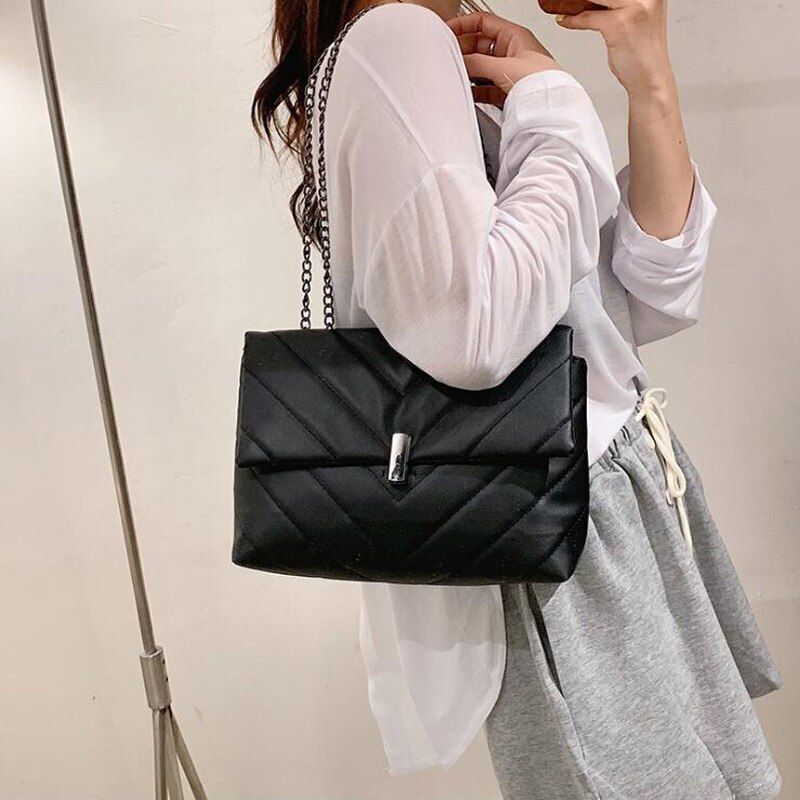Fashion Shoulder Bag Chain Strap Crossbody Bags Women Large Handbags Zipper 1 PC
