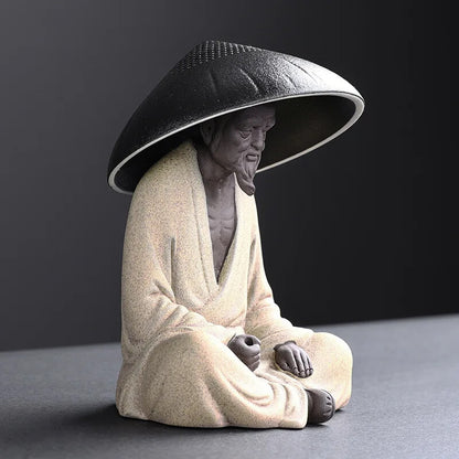 Ceramic Tea Strainer Filter Chinese Kongfu Porcelain Tea Filter Buddha Monk