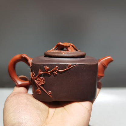 Chinese Yixing Zisha Clay Handmade Exquisite Teapot （梅花竹韵壶 底款：顾景舟)