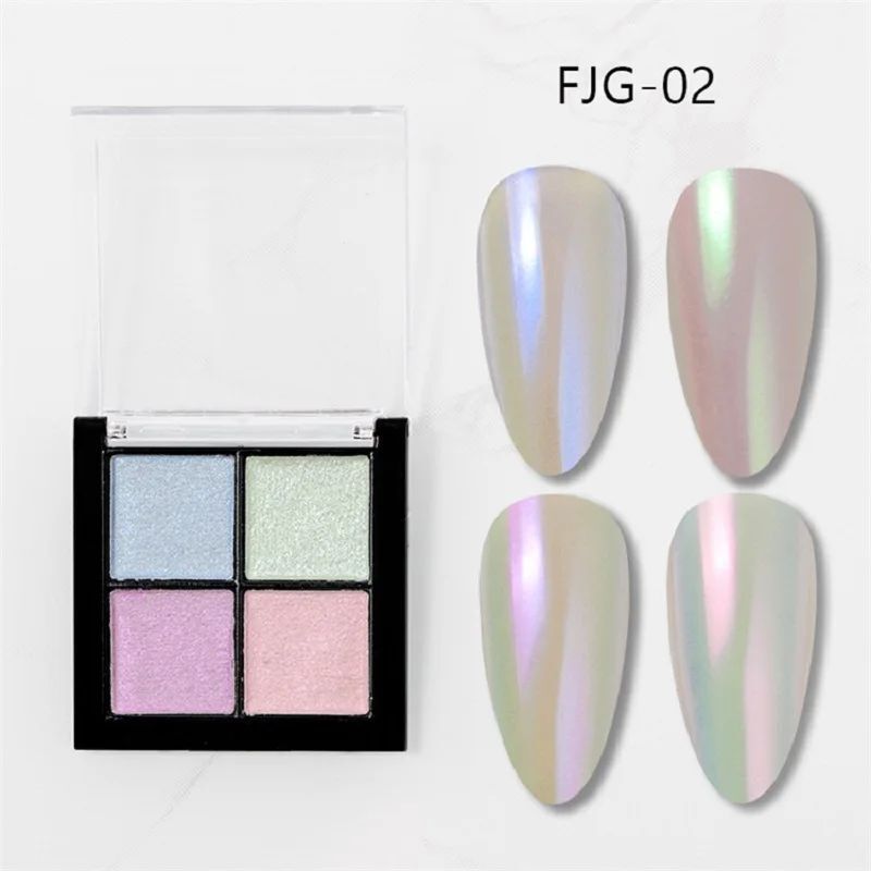 Nail Art Glitters 6 Colors Powder Metallic Laser Holographic Pigment Dust Polish
