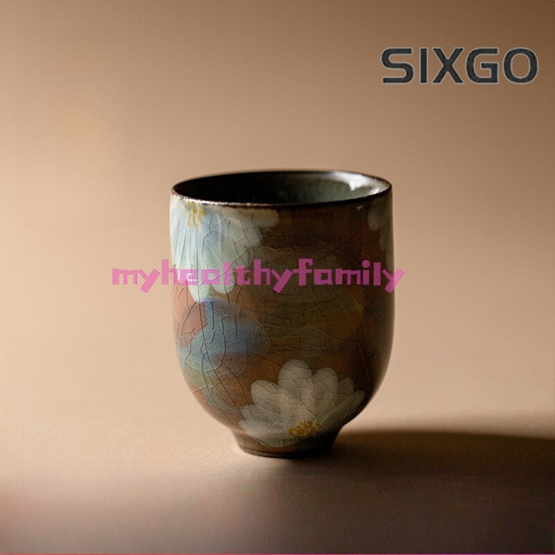 50ML Delicate Retro Zen Hand-painted Ice Cracked Glaze Daisy Tea Cup Tea Set