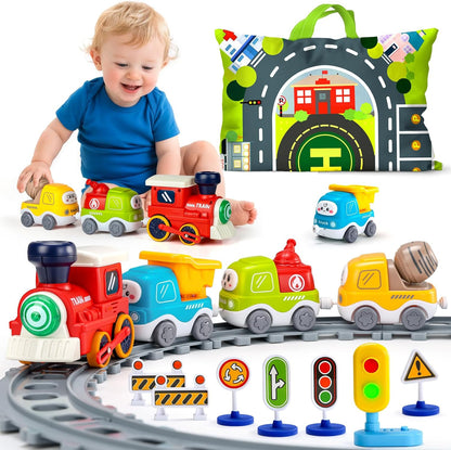 Electric Train Set for Toddlers with Steam Spray|Light&Music Magnetic Car Toy wi