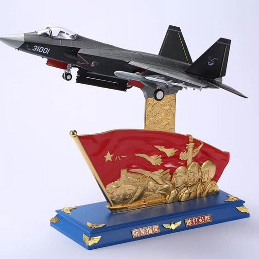 1:24 56CM China J-31 Gyrfalcon Fighter Jet Plane Diecast Military Aircraft Model