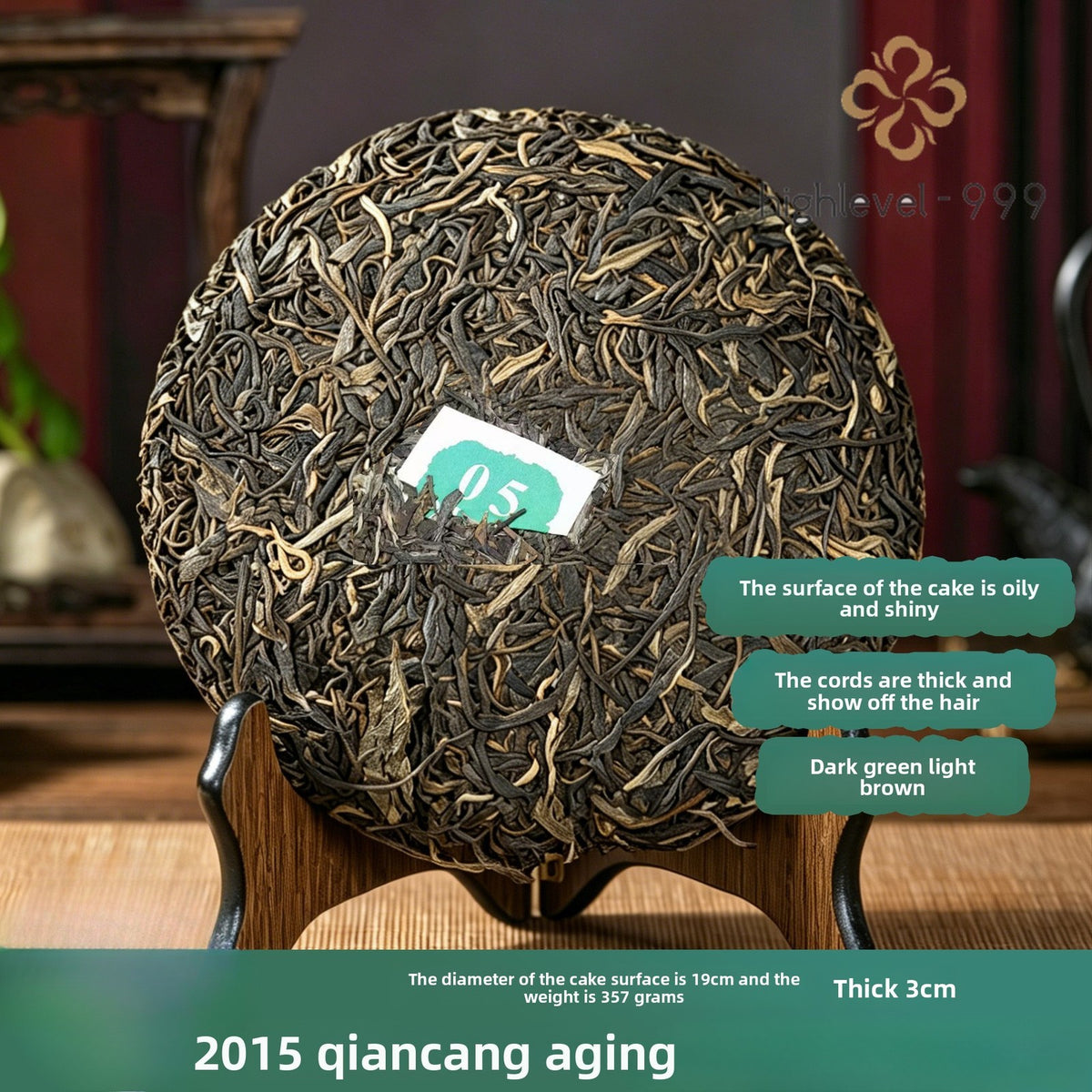 357g Pu'er Tea Raw Cake 2015 Bing Dao Ancient Tree Yunnan Qi Zi Bing
