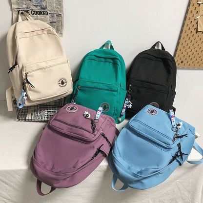School Bag College Student Backpack Travel Laptop Green Purple Blue 30*13*44 CM