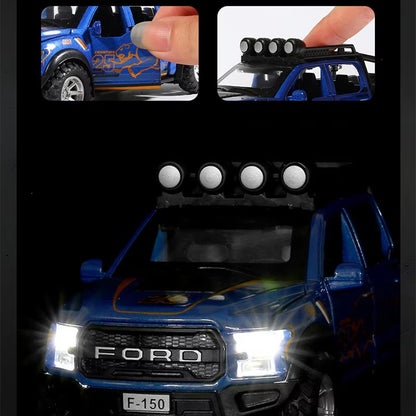 1:32 Ford Raptor F150 Alloy Pickup Car Model Diecasts Metal Toy Off-Road Vehicle