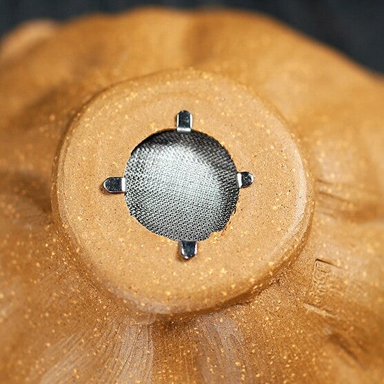 Handmade Artware Real Yixing Zisha Duan Clay Lotus Carved Tea Filter Net Holder