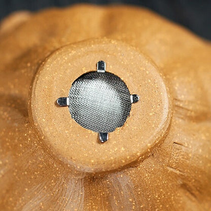 Handmade Artware Real Yixing Zisha Duan Clay Lotus Carved Tea Filter Net Holder