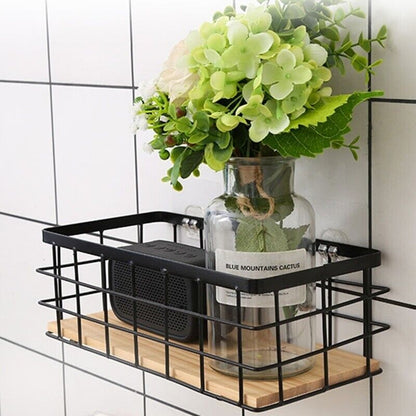 Metal Shelf 30cm Wall Spice Rack Holder Kitchen Pantry Storage Organiser Basket