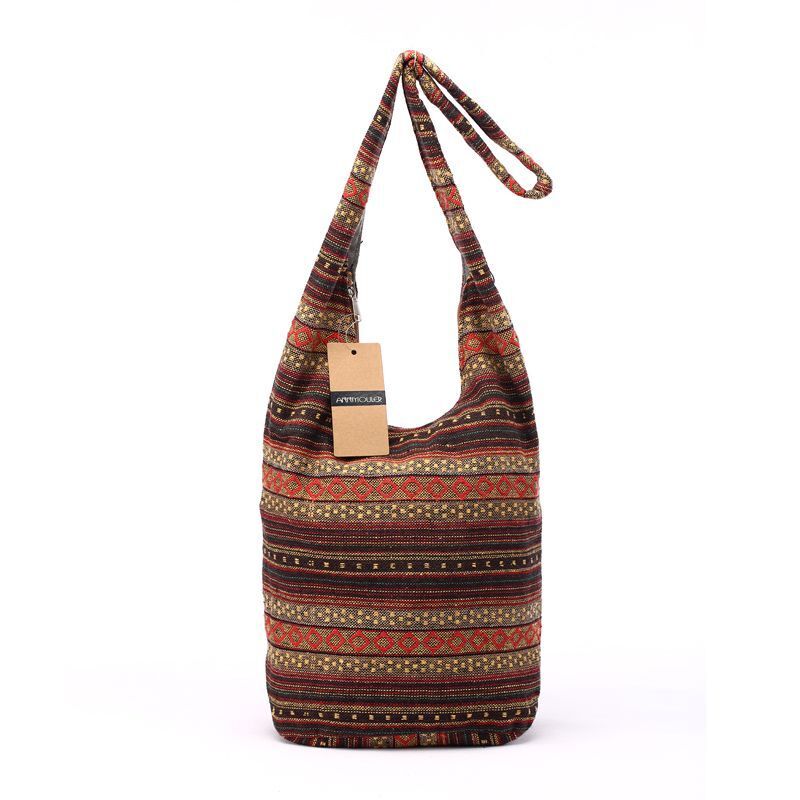 Shoulder Bag Bohemian Style Crossbody Purse Retro 36*34CM Brown Grey Red Purple