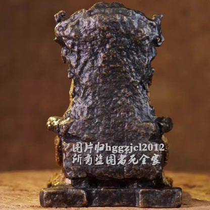 Brass Wu Ye Statue Fifth Master Dragon King Son Wealth God Buddhism Career Decor
