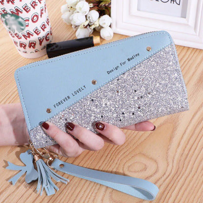 Women Wallets Coin Purses Cards Holder Double Zippers Handbag Money Bags 20*10CM