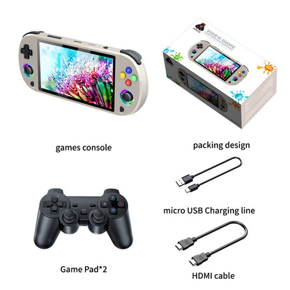 M22 PRO HD Handheld Game Console with Colorful Lighting for Home Gaming 64-128GB