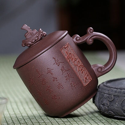 Full Handmade Office Cup With Handle Lid Health Care Real Yixing Zisha Tea Mug