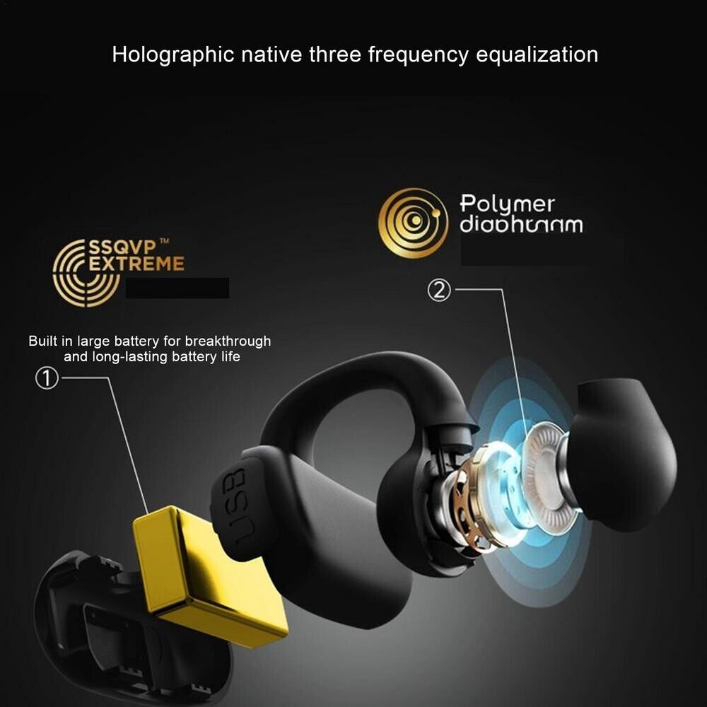 Wireless Bluetooth 5.3 Earpiece Driving Trucker Headset Earbuds Noise Cancelling
