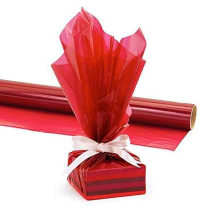 Hygloss Red Cellophane Wrap, 12½ Foot Roll, 20" Width (71502)