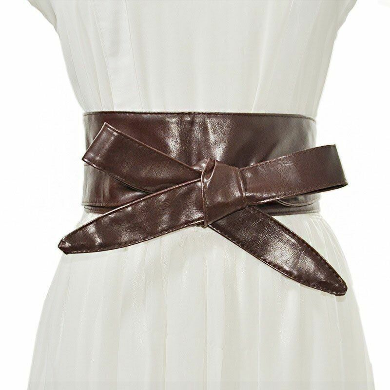 Women Corset Belt Ladies Wide Leather Waistbands Fashion Dress High Waist Wrap