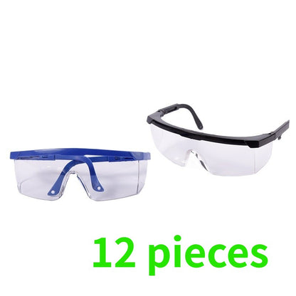 12 piece set of safety telescopic goggles with anti splash UV protection-usa