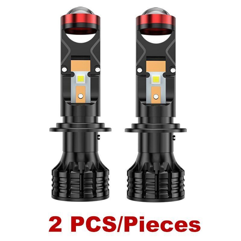 Headlight Canbus Lamp H4 9003 H7 LED Mini Projector 3D Lens 100W 30000LM Bulb 2p