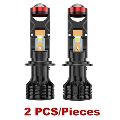 Headlight Canbus Lamp H4 9003 H7 LED Mini Projector 3D Lens 100W 30000LM Bulb 2p