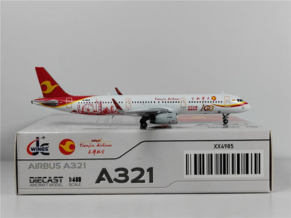 1:400 JC Wings Tianjin Airlines AIRBUS A321 Passenger Airplane Diecast Model